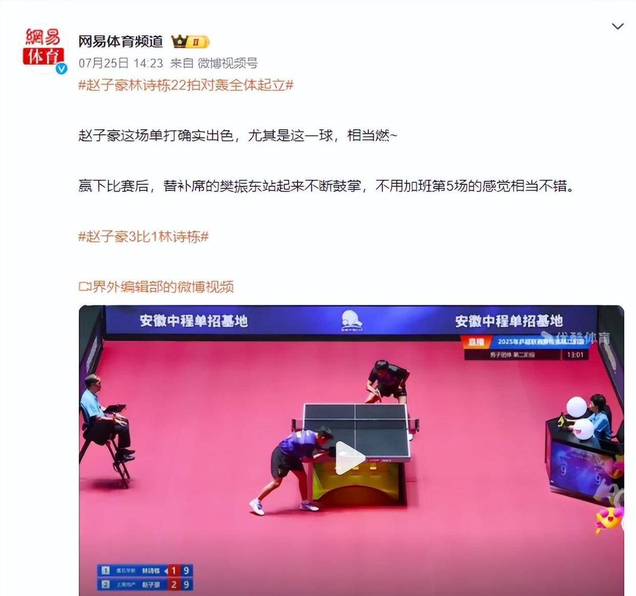 关于瑞典乒乓球队爆冷奥地利乒乓球队，许昕统治全场的信息